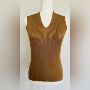 INC International Concepts Tan Ribbed Knit Top - Medium